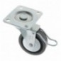AMIG 19859  
 Rueda con pletina y freno 2503  
 Ø40 mm  
 Goma-poliamida  
 Gris