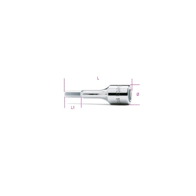 910ME 8 Vaso de 3/8&quot, con punta Allen, cromado