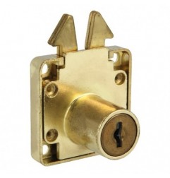 AMIG 19885  
 Cerradura mueble 2A  
 40 x 40 mm  
 Acero  
 Latonado