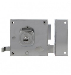 AMIG 19984  
 Cerradura sobreponer 72  
 100 x 85 mm  
 Acero  
 Cromado brillo - Derecha