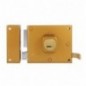 AMIG 19987  
 Cerradura sobreponer 72  
 100 x 85 mm  
 Acero  
 Esmaltado oro - Izquierda