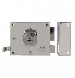 AMIG 19988  
 Cerradura sobreponer 73  
 100 x 85 mm  
 Acero  
 Cromado brillo - Derecha