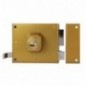 AMIG 19990  
 Cerradura sobreponer 73  
 100 x 85 mm  
 Acero  
 Esmaltado oro - Derecha