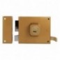 AMIG 19991  
 Cerradura sobreponer 73  
 100 x 85 mm  
 Acero  
 Esmaltado oro - Izquierda