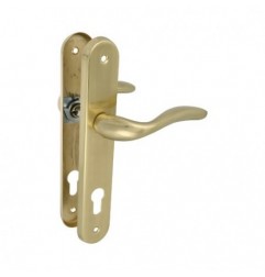AMIG 20023  
 Manilla con placa LENA PB  
 238 x 40 mm  
 Acero  
 Latonado mate