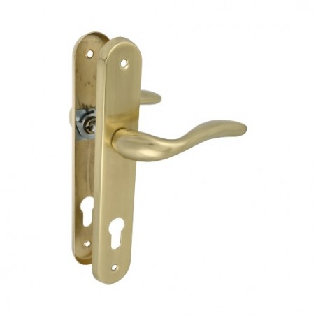 AMIG 20023  
 Manilla con placa LENA PB  
 238 x 40 mm  
 Acero  
 Latonado mate