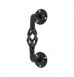 AMIG 20054  
 Manillón con roseta 104R  
 140 mm  
 Placa de acero, Tirador de zamak  
 Negro