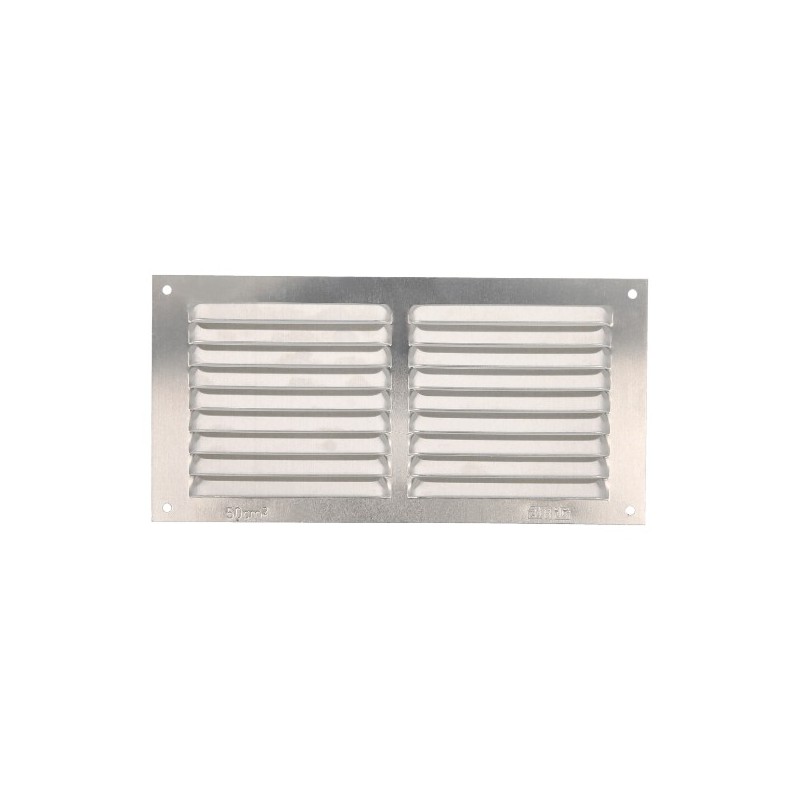 AMIG 20187  
 Rejilla ventilación 3  
 100 x 200 mm  
 Aluminio  
 Plata