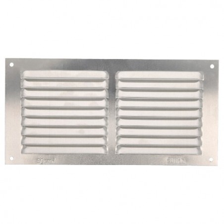 AMIG 20187  
 Rejilla ventilación 3  
 100 x 200 mm  
 Aluminio  
 Plata