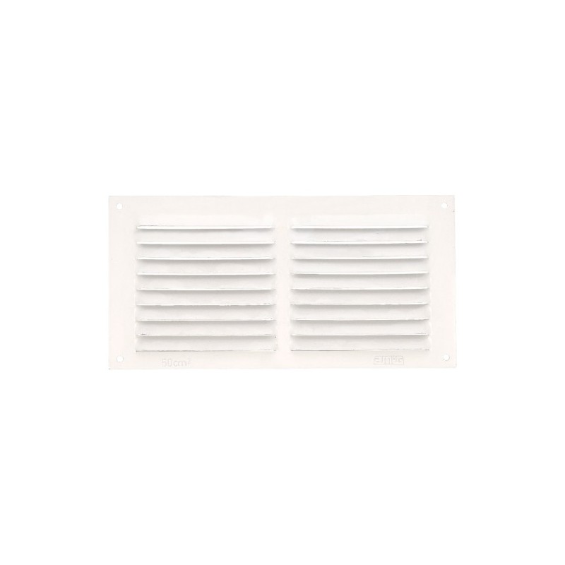 AMIG 20192  
 Rejilla ventilación 3  
 100 x 200 mm  
 Aluminio  
 Blanco