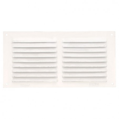 AMIG 20192  
 Rejilla ventilación 3  
 100 x 200 mm  
 Aluminio  
 Blanco