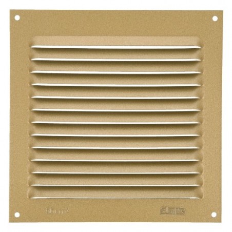 AMIG 20198  
 Rejilla ventilación 3  
 150 x 150 mm  
 Aluminio  
 Oro