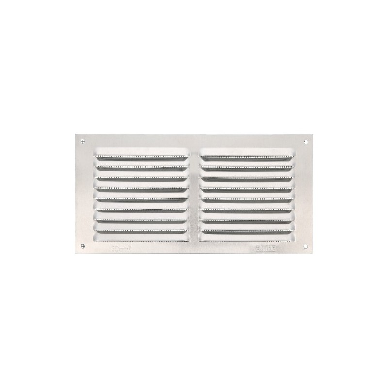AMIG 20212  
 Rejilla ventilación con mosquitera 3  
 100 x 200 mm  
 Aluminio  
 Plata