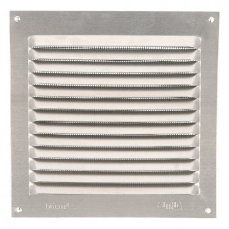 AMIG 20213  
 Rejilla ventilación con mosquitera 3  
 150 x 150 mm  
 Aluminio  
 Plata