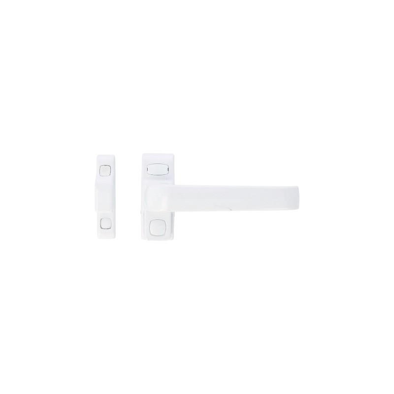 AMIG 20249  
 Manilla aluminio para ventana GAMMA  
 122 x 70 mm  
 Aluminio  
 Blanco - Derecha