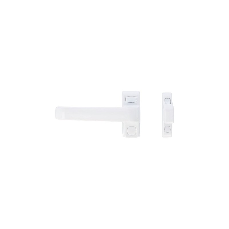 AMIG 20250  
 Manilla aluminio para ventana GAMMA  
 122 x 70 mm  
 Aluminio  
 Blanco - Izquierda