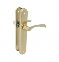 AMIG 20255  
 Manilla con placa ALBA-PA  
 238 x 40 mm  
 Acero  
 Latonado barnizado