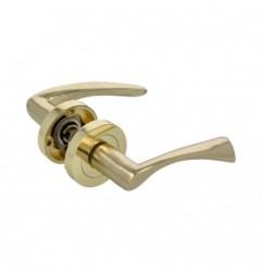 AMIG 20257  
 Manilla con roseta ALBA-RZ  
 Ø52 mm  
 Zamak  
 Latonado barnizado
