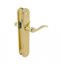 AMIG 20259  
 Manilla con placa YALTA-PA  
 237 x 40 mm  
 Acero  
 Latonado barnizado