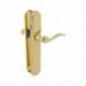 AMIG 20259  
 Manilla con placa YALTA-PA  
 237 x 40 mm  
 Acero  
 Latonado barnizado