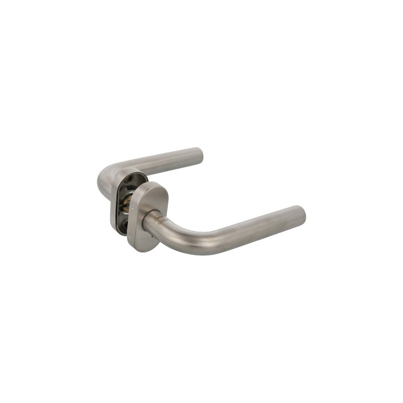 AMIG 20270  
 Manilla con roseta 4O  
 61 x 32 mm  
 Acero inoxidable 18/8  
 Mate