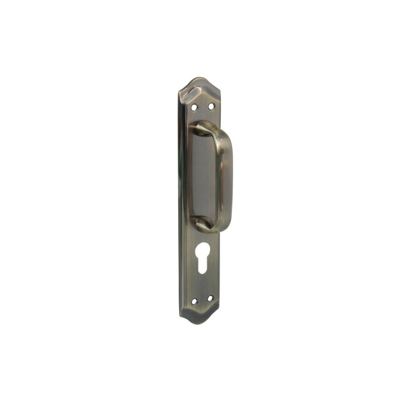 AMIG 20284  
 Manillón BETA  
 246 x 48 mm  
 Latón  
 Cuero
