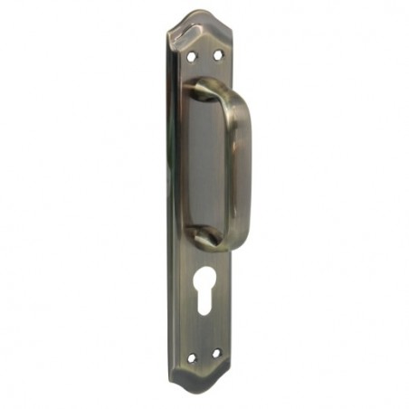 AMIG 20284  
 Manillón BETA  
 246 x 48 mm  
 Latón  
 Cuero