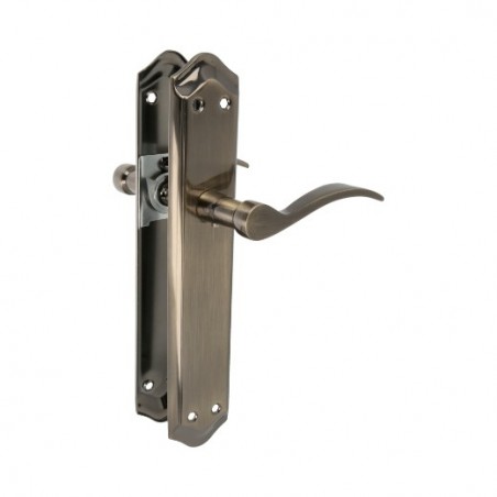 AMIG 20373  
 Manilla con placa BETA PB85  
 256 x 48 mm  
 Latón  
 Cuero