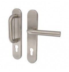 AMIG 20400  
 Set manillón + manilla 10PX + 4PXB85  
 230 x 45 mm  
 Acero inoxidable 18/8  
 Mate - Derecha