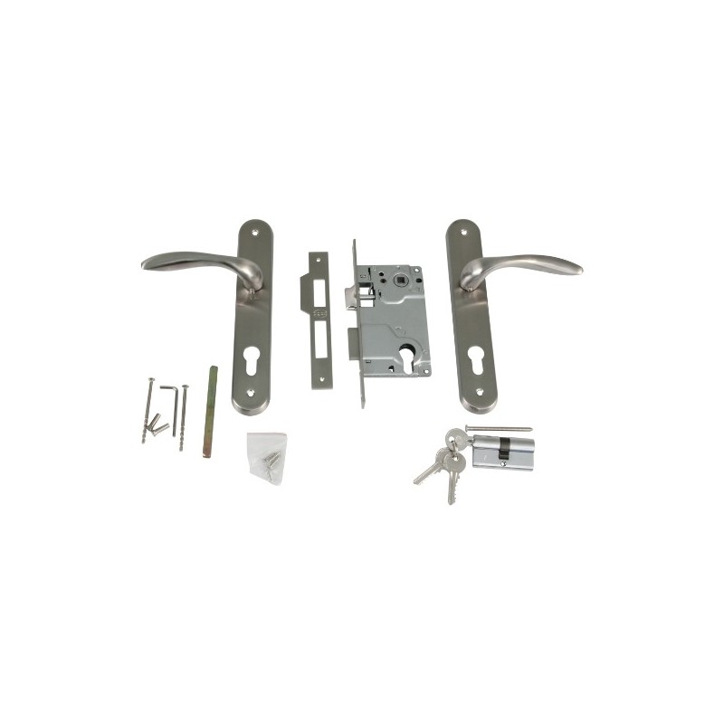 AMIG 20481  
 Kit cerradura + manilla  
 Cromado mate