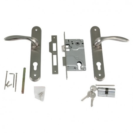 AMIG 20481  
 Kit cerradura + manilla  
 Cromado mate
