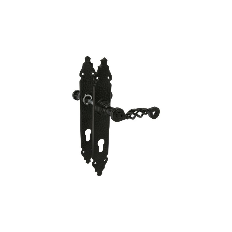 AMIG 20483  
 Manilla con placa 102PB  
 280 x 44 mm  
 Placa de acero, Tirador de zamak  
 Negro