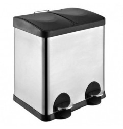 VELTA HOME 20593  
 Cubo de reciclaje doble con pedal RECIK2  
 40 x 32 x 48 cm  
 Acero inoxidable  
 Satinado
