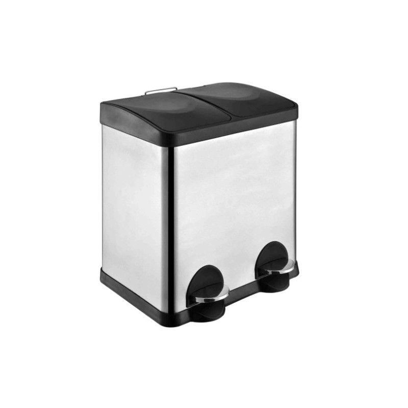 VELTA HOME 20593  
 Cubo de reciclaje doble con pedal RECIK2  
 40 x 32 x 48 cm  
 Acero inoxidable  
 Satinado