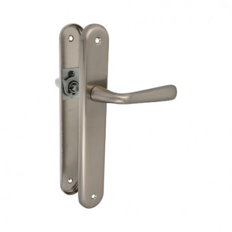 AMIG 20608  
 Manilla con placa 252  
 250 x 40 mm  
 Latón  
 Cromado mate