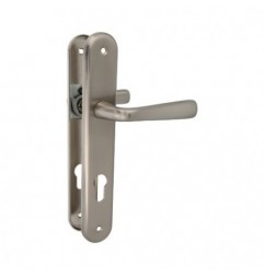 AMIG 20609  
 Manilla con placa 252PB85  
 250 x 40 mm  
 Latón  
 Cromado mate