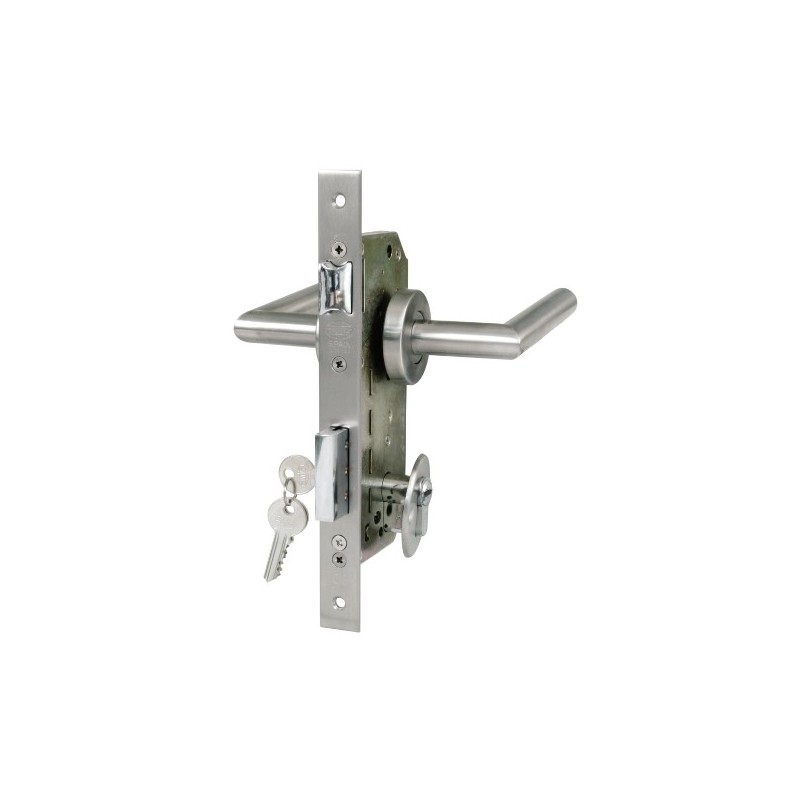 AMIG 20612  
 Kit cerradura madera + manilla QUELEPA  
 Mate