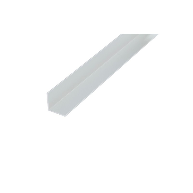 AMIG 20621  
 Ángulo lados iguales aluminio  
 20 x 20 mm  
 Aluminio  
 Blanco
