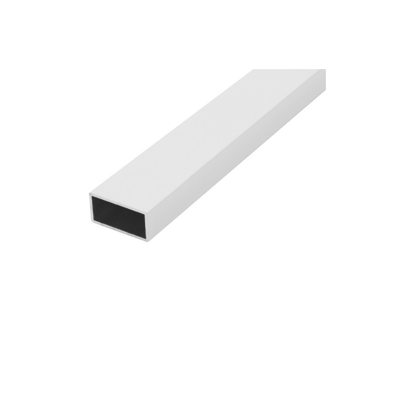 AMIG 20727  
 Tubo rectangular aluminio  
 40 x 20 mm  
 Aluminio  
 Blanco