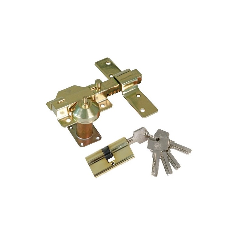 AMIG 20913  
 Kit cerrojo + cilindro 1  
 88 x 153 mm  
 Acero  
 Oro