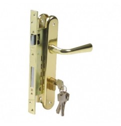 AMIG 20927  
 Kit cerradura madera + manilla 2-3  
 Cromado mate