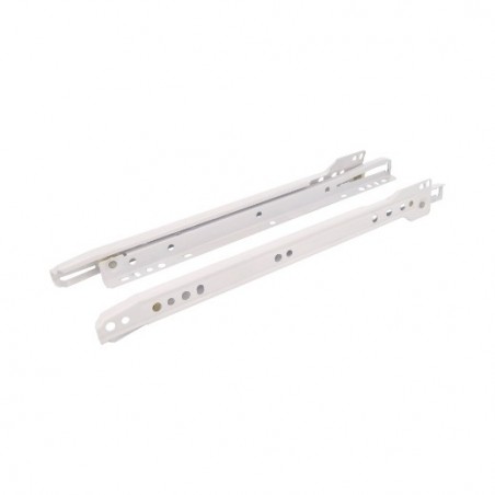 NIZA 20931  
 Guía para cajón con rodillos 12 NIZA  
 300 x 37 mm  
 Acero  
 Blanco