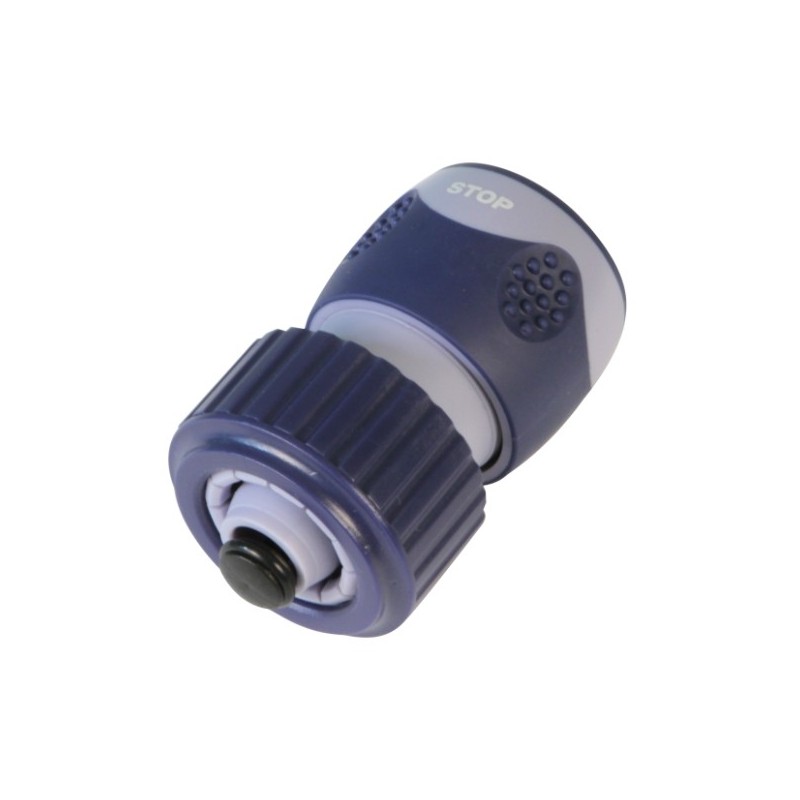AMIG 21049  
 Empalme rápido manguera PLUS-STOP  
 1/2''  
 ABS + goma  
 Morado