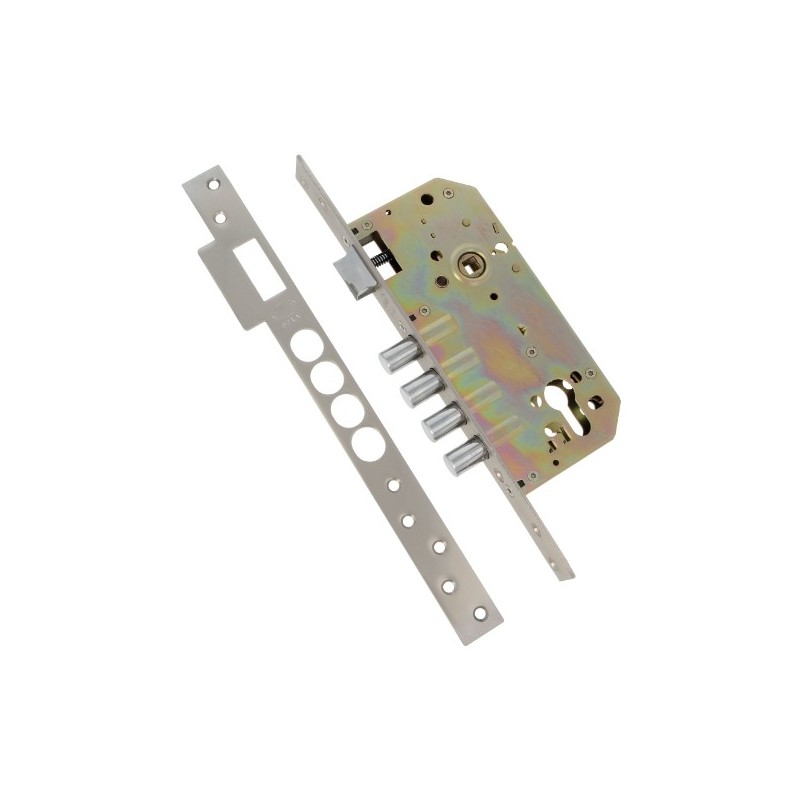 AMIG 21129  
 Cerradura 100 BASE  
 60/85  
 Acero  
 Cromado mate