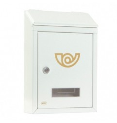 AMIG 21136   Buzón 2 MINI   295 x 210 x 62 mm   Acero   Blanco