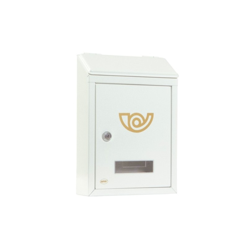 AMIG 21136   Buzón 2 MINI   295 x 210 x 62 mm   Acero   Blanco