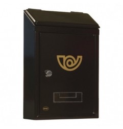 AMIG 21137   Buzón 2 MINI   295 x 210 x 62 mm   Acero   Negro