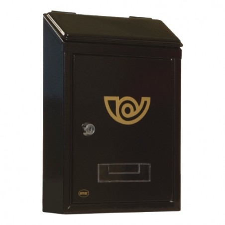 AMIG 21137   Buzón 2 MINI   295 x 210 x 62 mm   Acero   Negro