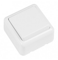 AMIG 21172  
 Interruptor de sobreponer 380  
 60 x 60 mm  
 Policarbonato  
 Blanco