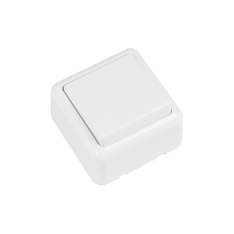 AMIG 21172  
 Interruptor de sobreponer 380  
 60 x 60 mm  
 Policarbonato  
 Blanco